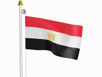 Flag of the Egypt Low-poly 3D model