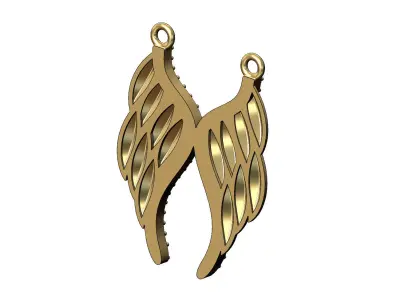 Diamond wings pendant 3D print model
