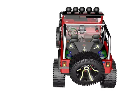 JEEP MB18 RIGGED Low-poly 3D model