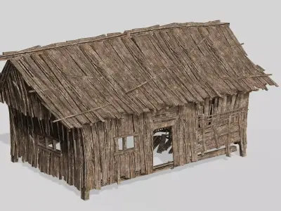 Thatch Hut House 07 For Games and Films 3D Model Low-poly 3D model
