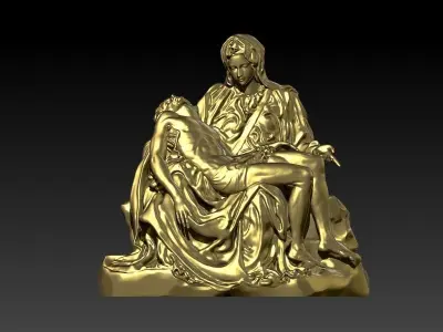 La Pieta Michelangelo  Holy Mary and Jesus Christ 3D model