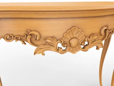 Wooden classic console table 01 03 3D model