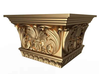 Carved Capital 0502 Low-poly 3D model