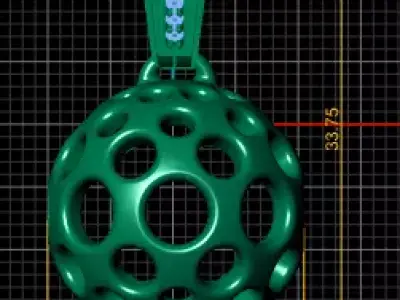 GeoSphere Orb Pendan  Hollow Multi Hole Luxury Jewelry STL 3D print model