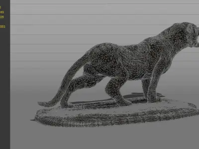 tiger bronze stone city sculpture Bronze Tiger Sculpture 3D model