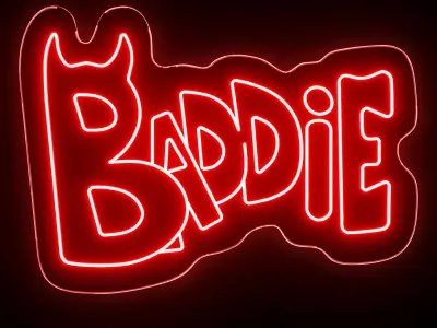 Baddie Neon Sign 3D model