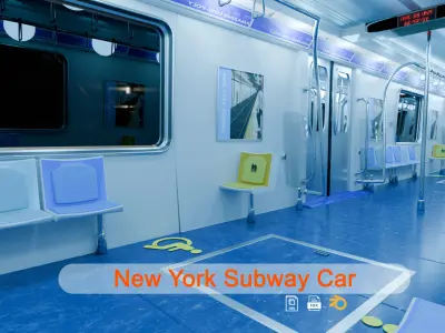 New York Subway Car 3D Model Low-poly 3D model
