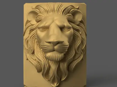 Lion Head 3D STL File Wall Decor Art Model 3D print model