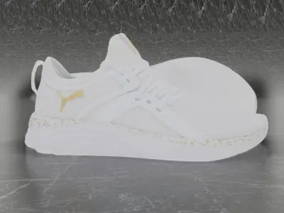 Puma 3D Shoes - White - Soft Ride Low-poly 3D model