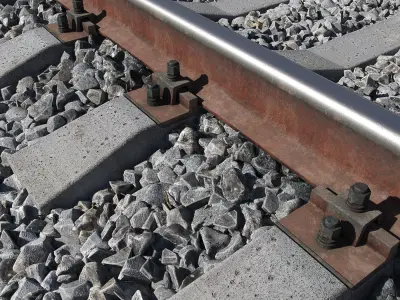 Railroad train track 3D model