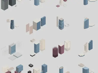 Office pack Low-poly 3D model