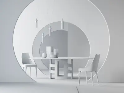 Aesthetic interior scene 3D model