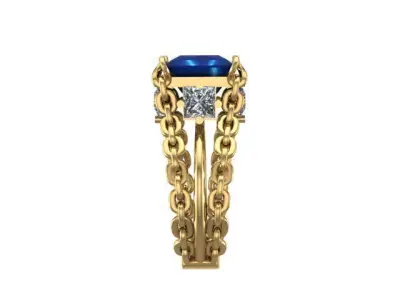 Mariner Link Ring for Women Gold 3D print model