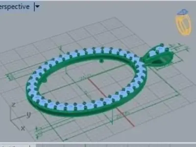 Oval Diamond Pendant 246 3D print model