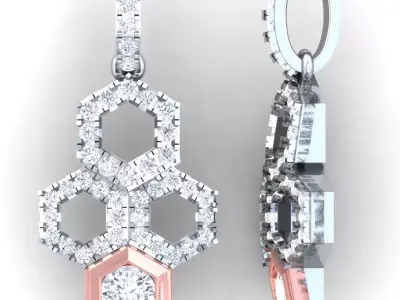 round diamond pendant 3D print model