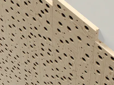 Panel wood board hole n1 3D model