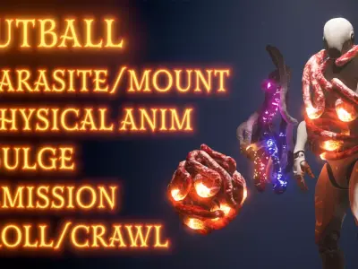 GutBall glowing ball of fire Low-poly 3D model