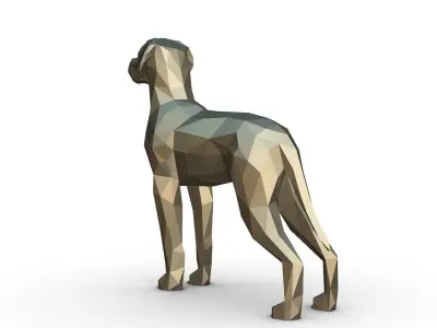 weimaraner low poly dog 3D print model