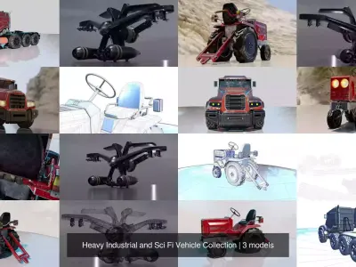 Heavy Industrial and Sci Fi Vehicle Collection 3D Model Pack