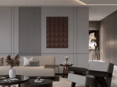 Comfy luxury Living Room Interior Design  3D model