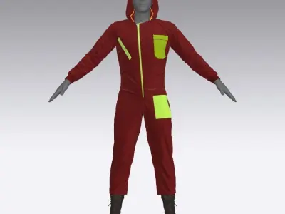 Red overall La Casa De Papel 3D model