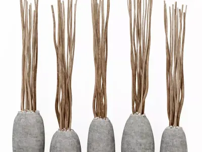 Branch dry vase barrel 3D model