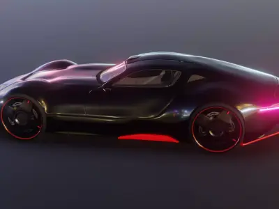 Futuristic Sci Fi Car Model Concept 3D model