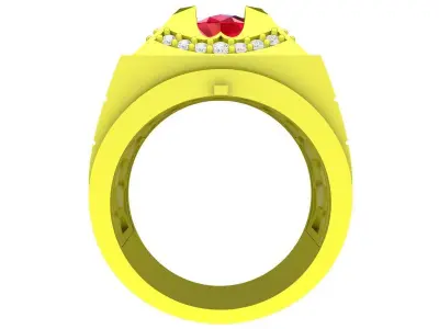 A4790 Korean Diamond Men Ring 3D Model 3D print model