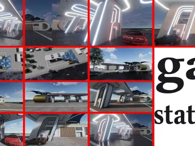 gas station 3D model
