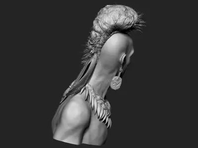   Native American Mohawk Warrior  3D print model