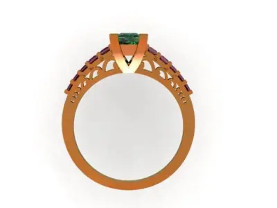 The Princess Cut Diamond Ring 3D print model