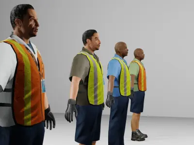 Worker Pack Low-poly 3D model Low-poly 3D model