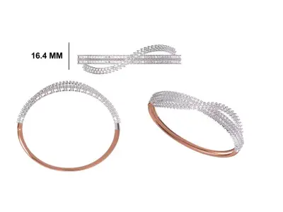 Women Bangle Bracelet STL JCD Details 3D print model buy