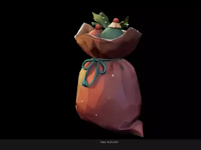 Low Poly Christmas Sack AI Low-poly 3D model