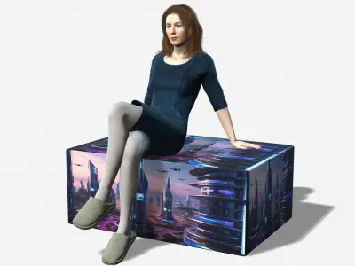 Realistic 3D Female Character  Fashionable Outfit and Pose Ready 3D model