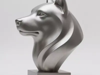 Dog sculpture 3D print model 12