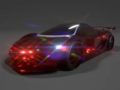 GTR Car 3d Model Low-poly 3D model