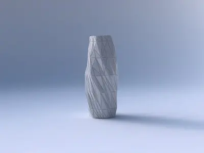 Vase twisted arc hexagon with random triangle plates 3D print model