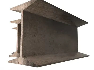 Iron Beams Set Low-poly 3D model