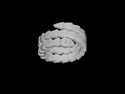 BULGARI - SERPENTI RING - DOUBLE COIL - DIAMOND PAVED 3D print model