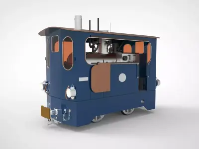 old tram train 3D model