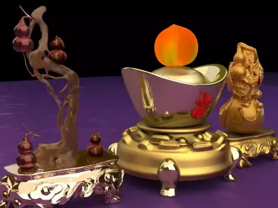 Chinese  gourd tree 3D model