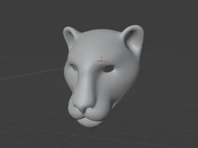 Panther head blend obj ztl 3dm 3D model