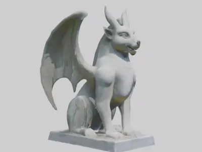 Stone statue Low-poly 3D model