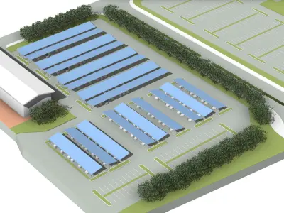 Solar carport 3D model