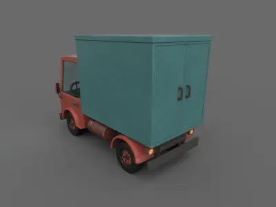 Stylized Cartoony Truck Low-poly 3D model