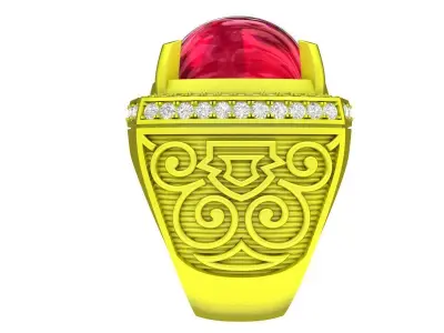 7921 luxury ruby diamond men ring 3D print model
