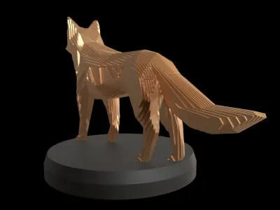 Parametric V Fox Low-poly 3D model
