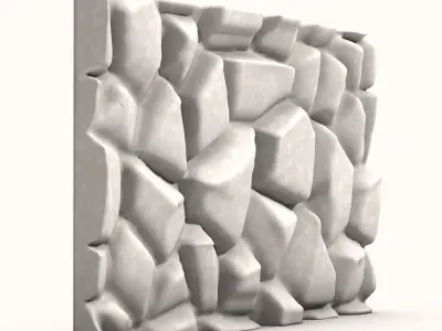 Weathered Slate Wall Facade 3D model