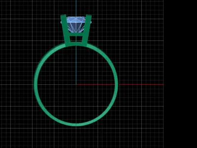 STL 3DM Print Ready Women Diamond Ring Lightweight Printable  3D print model 106